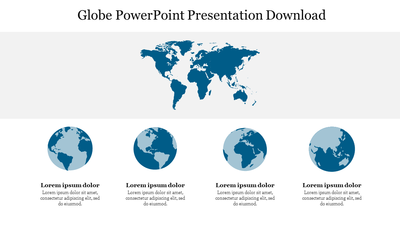 Free - Four Node Globe PowerPoint Presentation Download Slides